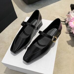 Black Mary Jane Flats